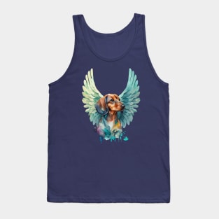 Watercolor Dachshund Angel 2 Tank Top